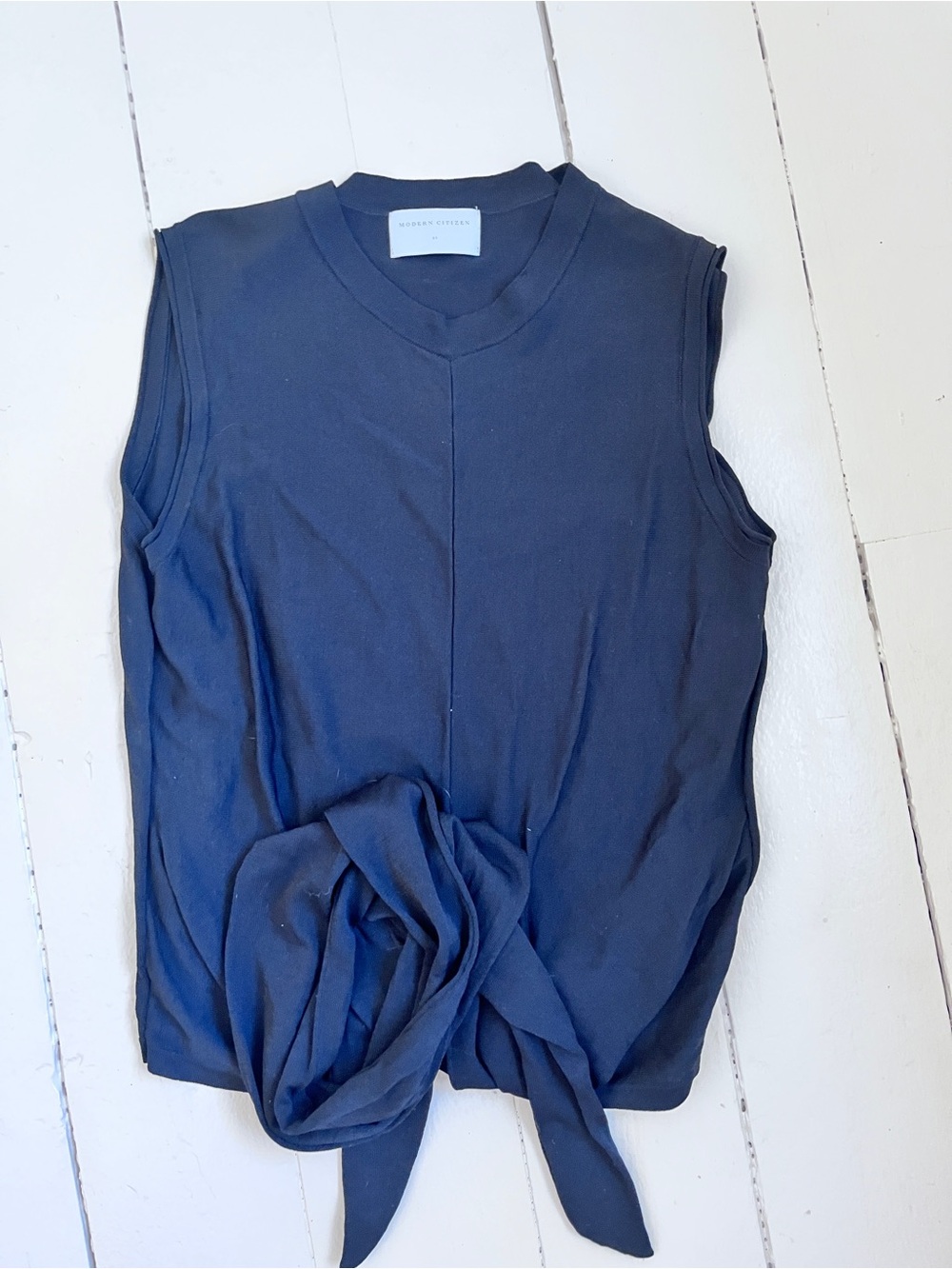 Modern Citizen black  Front-Tie Sleeveless Knit Tank